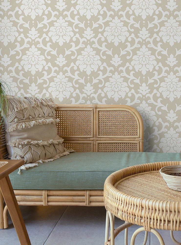 Damask Taupe Peel & Stick Wallpaper