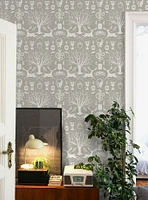 Harry Potter Horcrux Grey Damask Peel & Stick Wallpaper