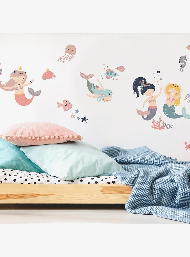 Sweet Pastel Mermaids Wall Decals