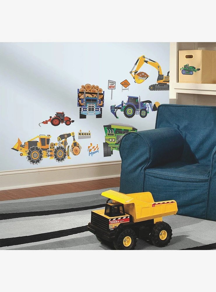 New Speed Limit Construction Vehicles Wall Decals