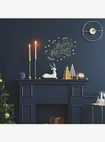 Happy Holidays Gold Metallic Ink Wall Decals