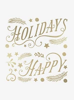 Happy Holidays Gold Metallic Ink Wall Decals