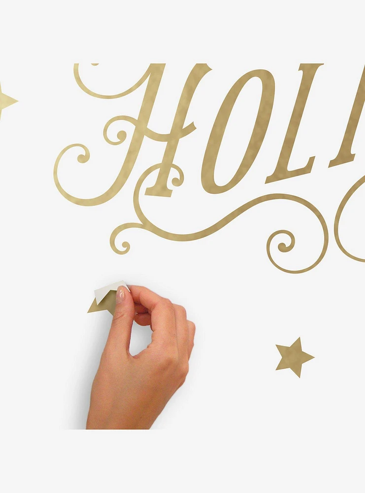 Happy Holidays Gold Metallic Ink Wall Decals