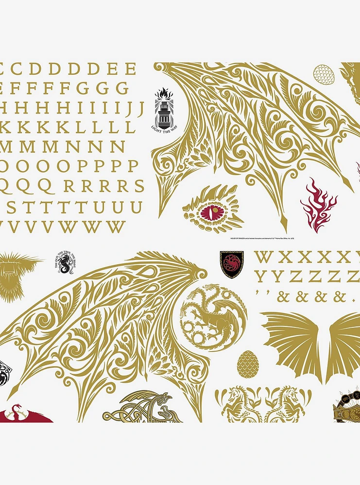 House of the Dragon Gold Wall Decals