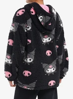 Kuromi Skull Sherpa Girls Hoodie