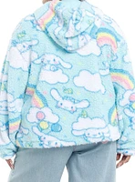 Cinnamoroll Rainbow Cloud Girls Sherpa Hoodie Plus