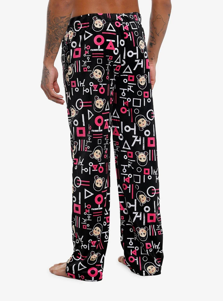 Squid Game Symbols Pajama Pants