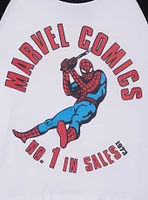 Cakeworthy Marvel Comics Spider-Man Women's Cropped Raglan T-Shirt