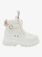 White Bunny Chunky Hi-Top Sneakers