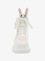 White Bunny Chunky Hi-Top Sneakers