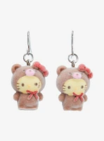 Sanrio Hello Kitty and Friends Flocked Latte Bear Hello Kitty Earrings