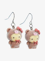 Sanrio Hello Kitty and Friends Flocked Latte Bear Hello Kitty Earrings