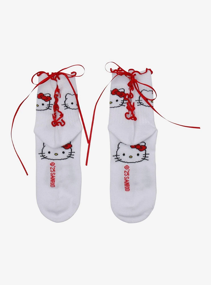 Hello Kitty Red Ribbon Ankle Socks