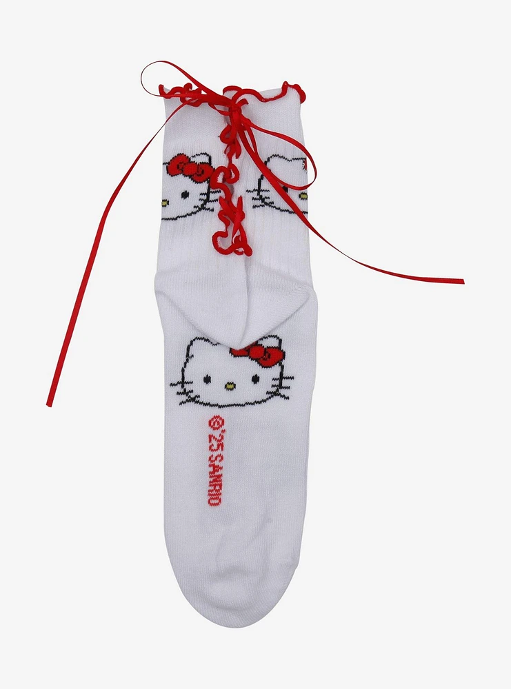 Hello Kitty Red Ribbon Ankle Socks