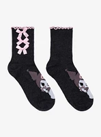 Kuromi Bow Lettuce Trim Crew Socks