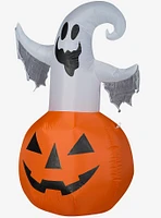 Ghost On Jack-O'-Lantern Inflatable Decor