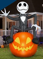 Disney Nightmare Before Christmas Jack Skellington On Jack-O'-Lantern Inflatable Decor