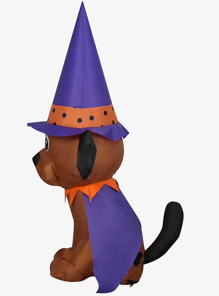 Dog in Witch Hat Inflatable Decor