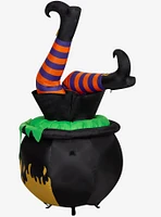 Animated Kicking Witch Legs in Cauldron Inflatable Decor