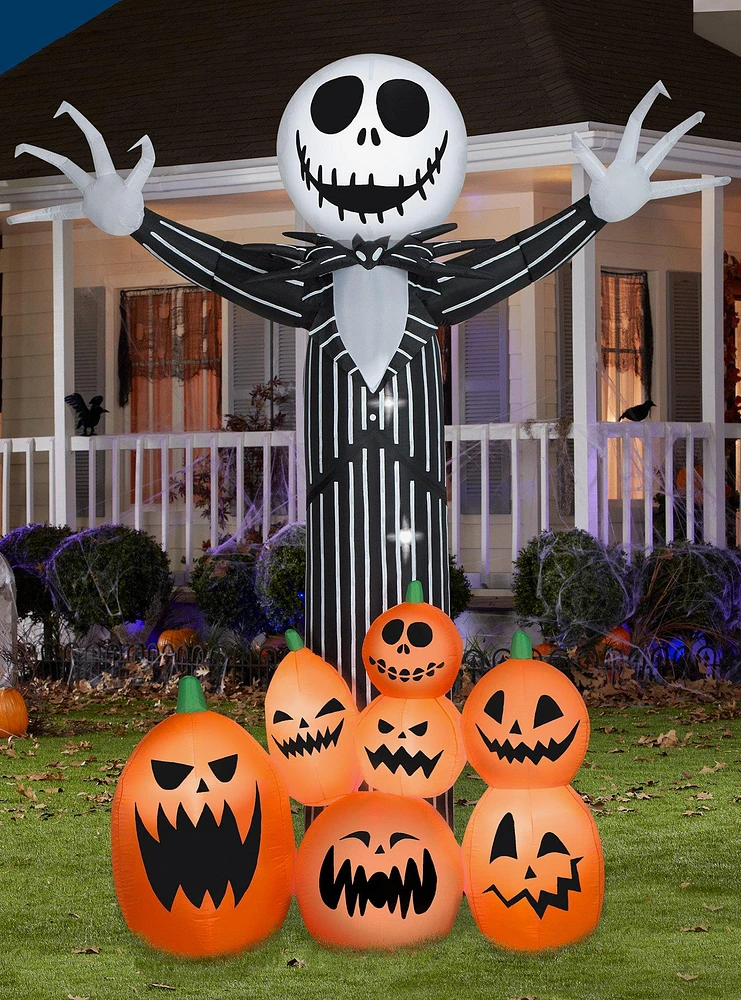 Disney Nightmare Before Christmas Jack Skellington Jack-O'-Lanterns Inflatable Decor