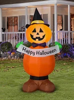 Jack-O'-Lantern Stack with Banner Inflatable Decor