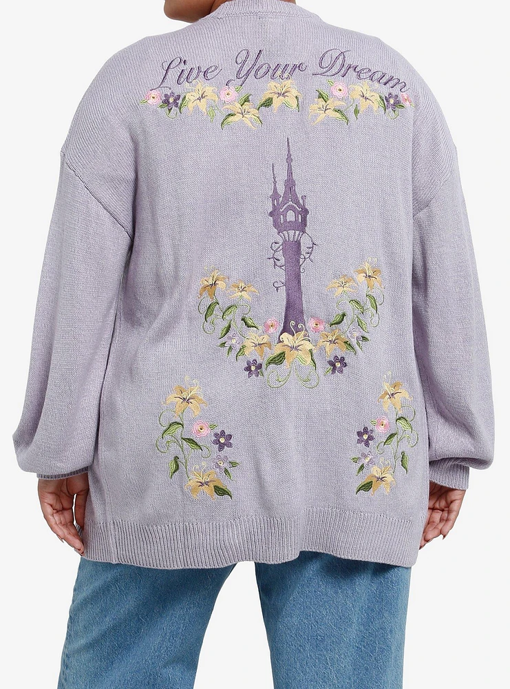 Disney Tangled Rapunzel & Flowers Girls Cardigan Plus