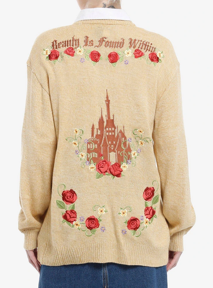 Disney Beauty And The Beast Roses & Friends Girls Cardigan