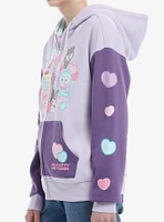 Hello Kitty And Friends Hearts Color-Block Girls Hoodie