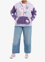 Hello Kitty And Friends Hearts Color-Block Girls Hoodie Plus