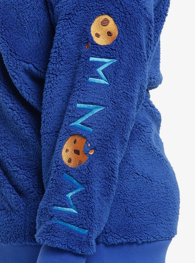 Sesame Street Cookie Monster Sherpa Girls Hoodie Plus