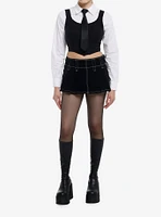 Cosmic Aura Vest & Tie Girls Long-Sleeve Button-Up Top