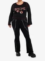 Social Collision Bite Me Chrome Cherry Girls Long-Sleeve Top Plus