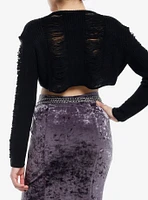 Cosmic Aura Black Distressed Bolero Girls Crop Shrug