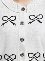 Sweet Society White Glitter Bow Collar Girls Cardigan