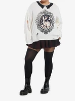 Thorn & Fable Jackalope Distressed Knit Girls Sweater Plus