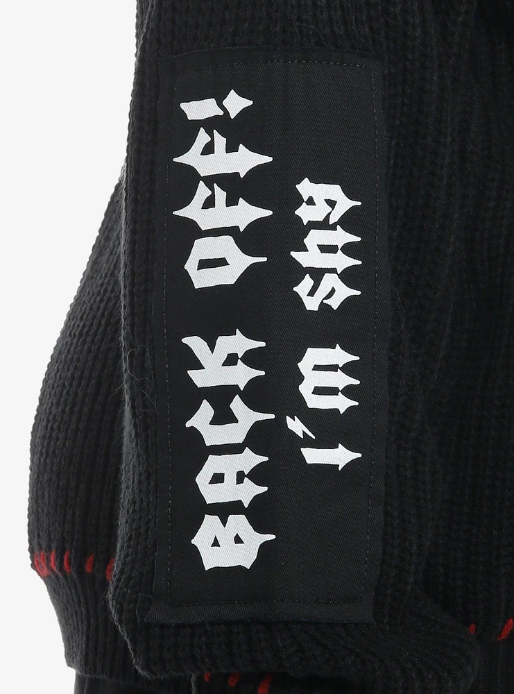 Social Collision Skull & Cross Patches Knit Girls Sweater Plus