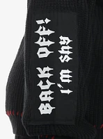 Social Collision Skull & Cross Patches Knit Girls Sweater Plus