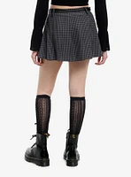 Sweet Society Black & Grey Micro Gingham Pleated Mini Skirt