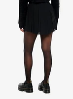 Sweet Society Black Pleated Flowy Skort