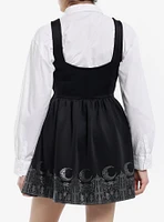 Cosmic Aura Black Gothic Border Skater Dress