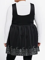 Cosmic Aura Black Gothic Border Skater Dress Plus