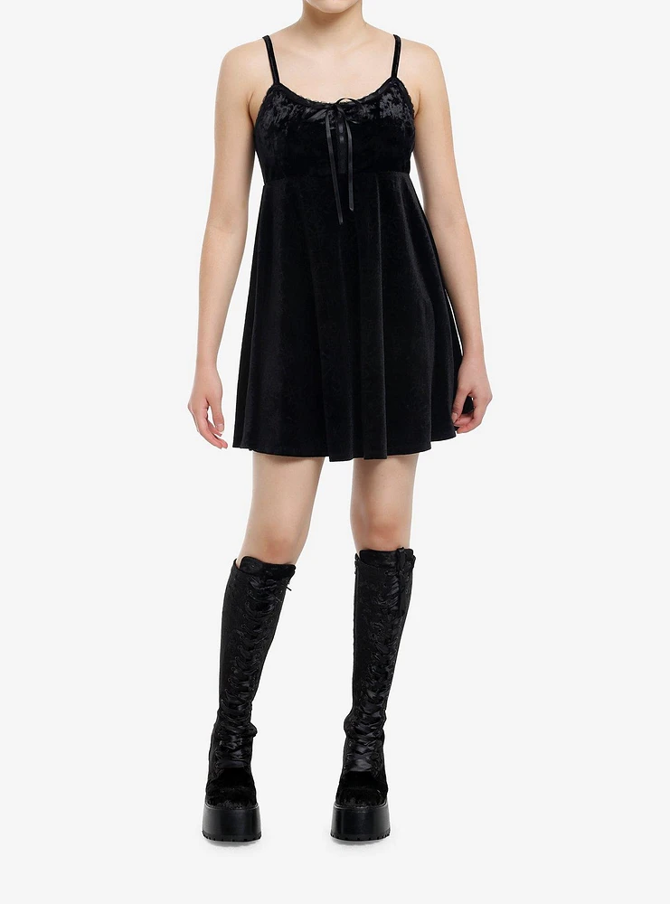 Cosmic Aura Witch Symbol Debossed Velvet Cami Dress