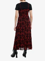 Cosmic Aura Goth Ornate Twofer Maxi Dress