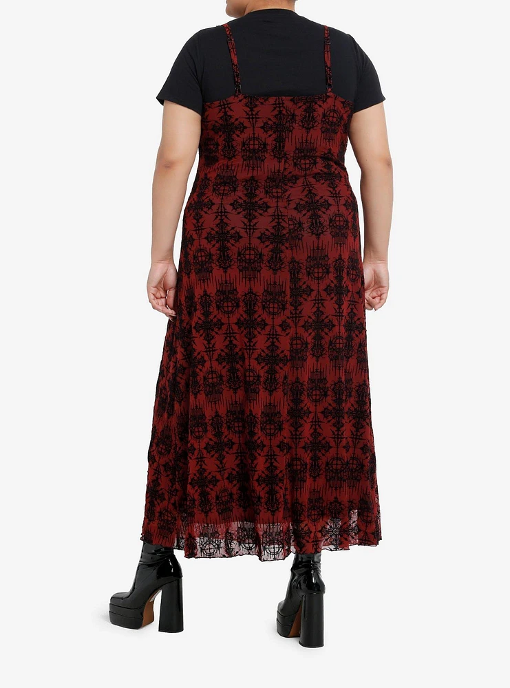 Cosmic Aura Goth Ornate Twofer Maxi Dress Plus