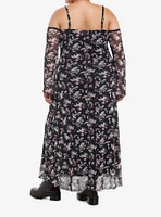 Thorn & Fable Mushroom Rat Cold Shoulder Maxi Dress Plus