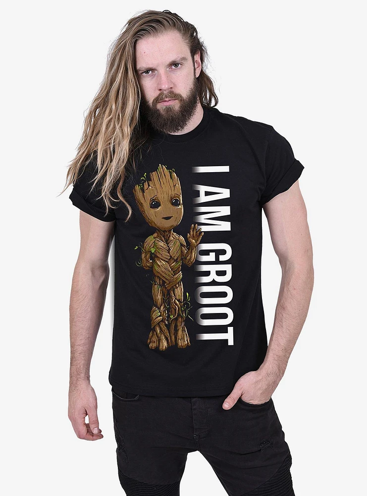 Marvel I Am Groot Badge Front Print T-Shirt