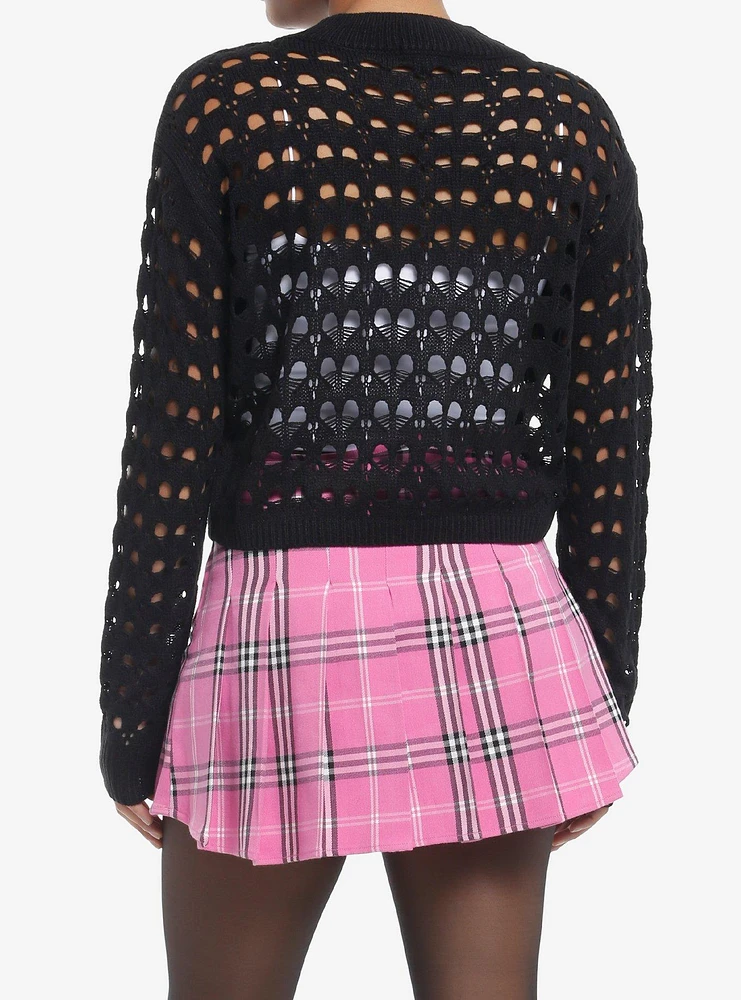 Sweet Society Heart Girls Crop Knit Sweater