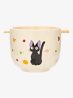 Studio Ghibli® Kiki's Delivery Service Jiji Fall Leaves Ramen Bowl With Chopsticks — BoxLunch Exclusive