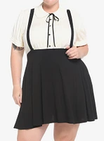 Black Suspender Circle Skirt Plus