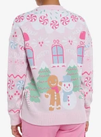 Sweet Society Pink Gingerbread House Girls Cardigan